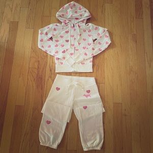 VS PINK Crystal Heart Sweatsuit XS